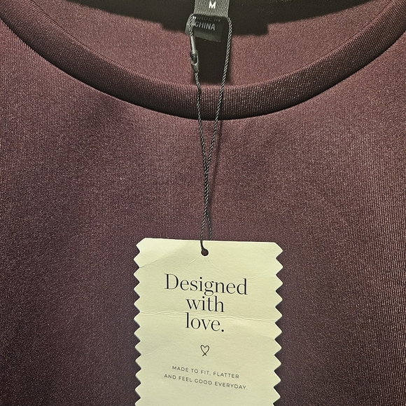 NWT Neoprene Puff Sleeve Sweater by Stella & Dot. Medium. Purple - Picture 3 of 4